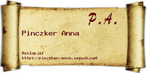 Pinczker Anna névjegykártya